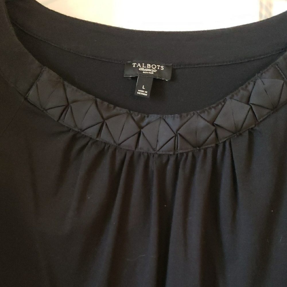 Talbots Long-sleeve Black Top Size: LP